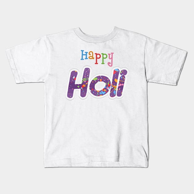 Happy Holi Festival Kids T-Shirt by jobieh shop